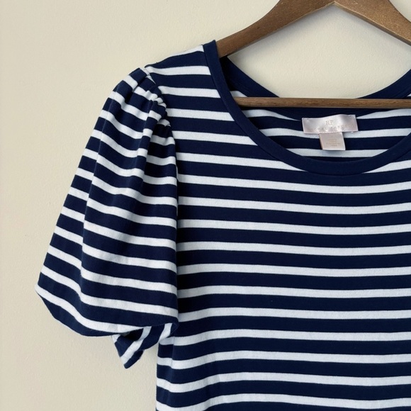 Rachel Parcell Bubble Sleeve Striped Dress Small T Shirt Blue White - Picture 3 of 7